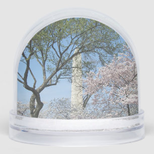 Cherry Blossoms and the Washington Monument in DC Snowglobe