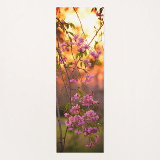 Cherry Blossoms at sunset yoga mat double sided