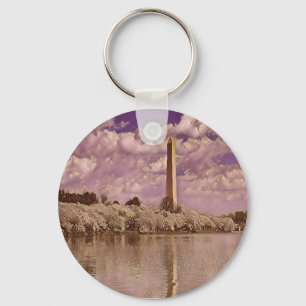 Cherry Blossoms at the Washington Monument Keycha Keychain