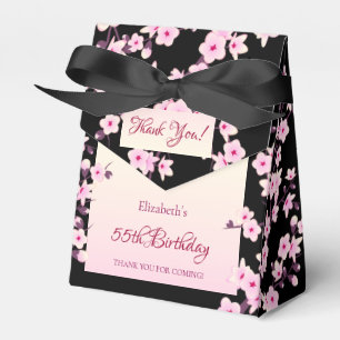 Cherry Blossoms Black Pink Favor Box