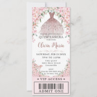 Cherry Blossoms Blush Dress Quinceañera VIP Ticket