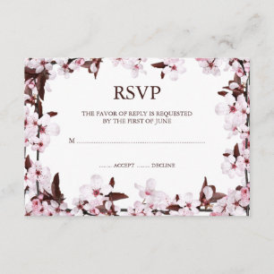 Cherry Blossoms Border RSVP Response Cards
