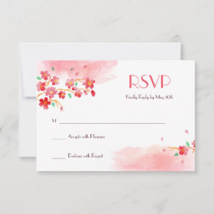 Cherry Blossoms Branches RSVP Card