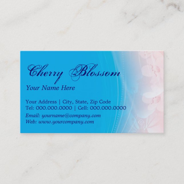 cherry blossoms business card (Front)