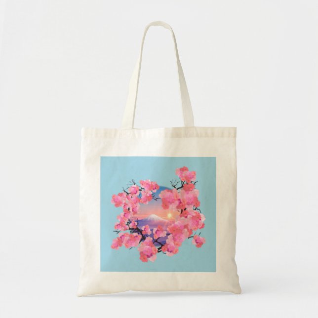 Cherry Blossoms by Mount Fuji Tote Bag (Front)