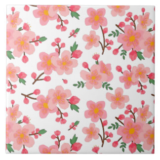 Cherry Blossoms Ceramic Tile