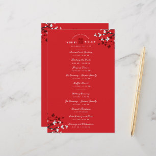Cherry Blossoms Double Xi Chinese Wedding Program