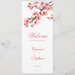 Cherry Blossoms Elegant Spring Wedding Program