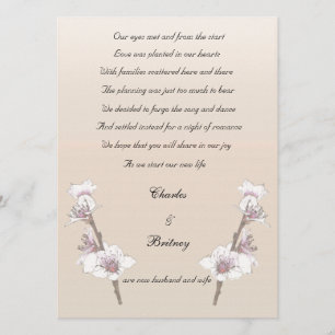 Cherry Blossoms elopement announcement