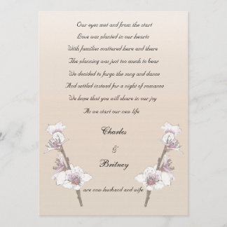 Cherry Blossoms elopement announcement