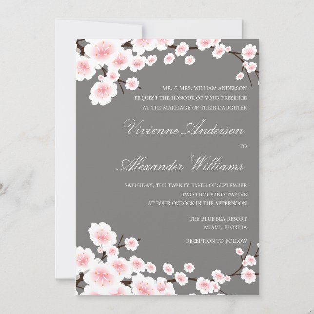 CHERRY BLOSSOMS| FAIRE-PART DE MARIAGE (Devant)