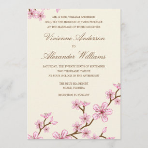 CHERRY BLOSSOMS  FAIRE-PART DE MARIAGE