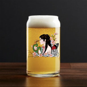Cherry Blossoms Fairy Dragon Friendship Can Glass