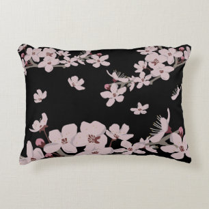 Cherry Blossoms Floating Flowers Accent Pillow