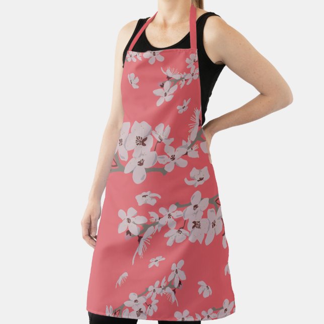 Cherry Blossoms Floating Flowers Apron (Insitu)