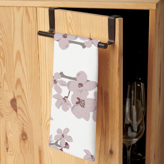 Cherry Blossoms Floating Flowers Kitchen Towel (Thirds Fold)