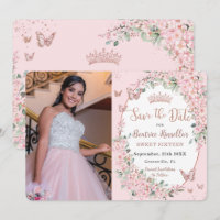 Cherry Blossoms Floral Butterflies Sweet 16 Photo