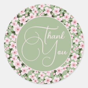 Cherry Blossoms Floral Classic Round Sticker