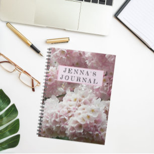 Cherry Blossoms Floral Personalized Notebook