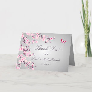 Cherry Blossoms Floral Wedding Thank You