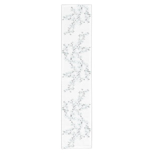 Cherry Blossoms Floral White Choose Background Short Table Runner