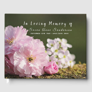 Cherry Blossoms Funeral Memorial Guest Book