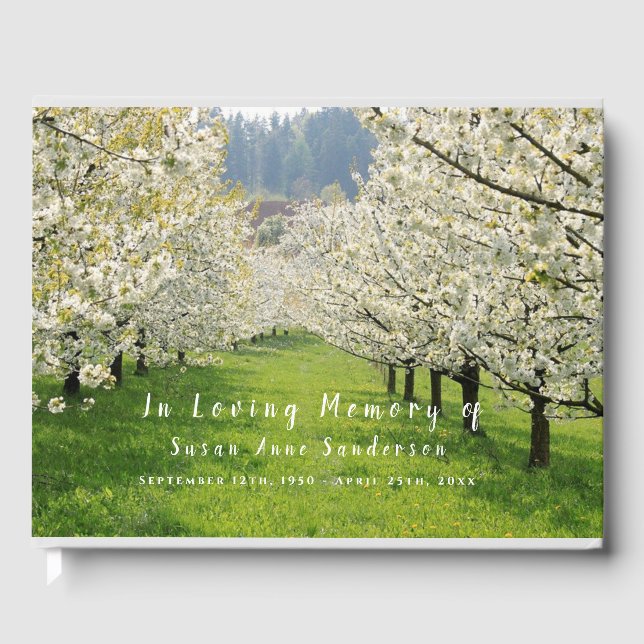 Cherry Blossoms Funeral Memorial Livre d'or (Recto)