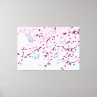 Cherry Blossoms Girly Canvas