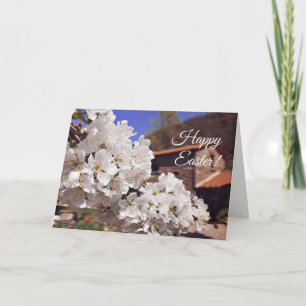 Cherry blossoms. Happy Easter. Holiday Card