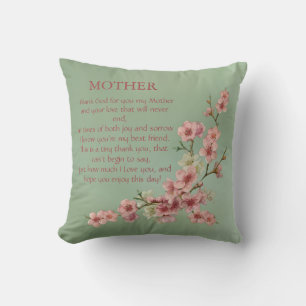 Cherry Blossoms in Pink for Mother Throw Pillow
