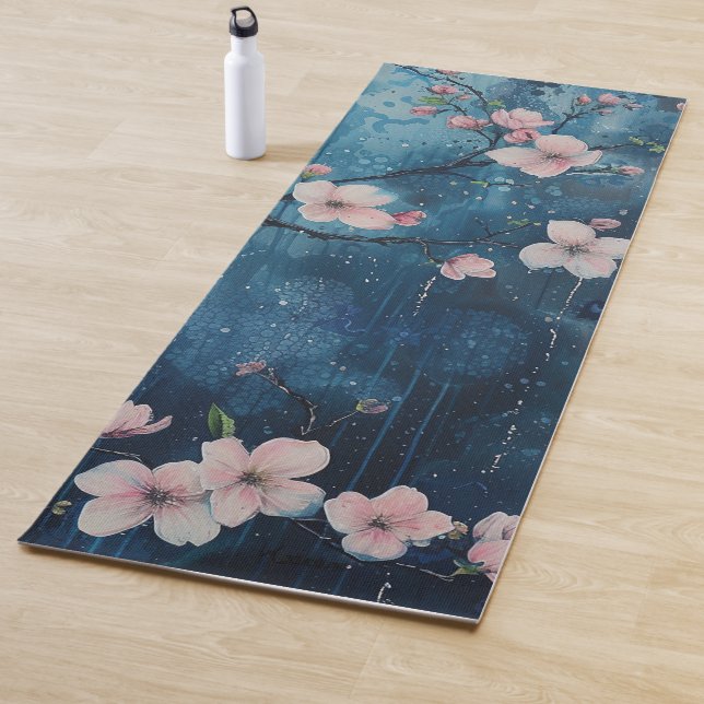 Cherry Blossoms in the Rain  Yoga Mat (In Situ)