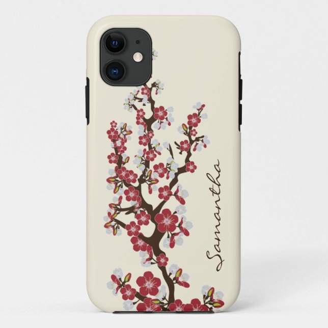 Cherry Blossoms iPhone 5 Coque-Mate Coque (rouge) (Dos)