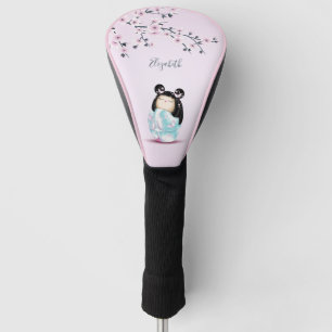 Cherry Blossoms Kokeshi Doll Pink   Monogram Golf Head Cover