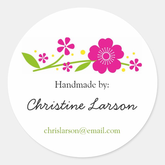 Cherry Blossoms Labels for Handmade items (Front)