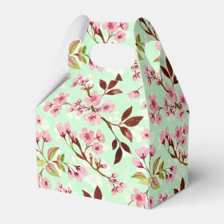 Cherry Blossoms Mint Background Favor Box