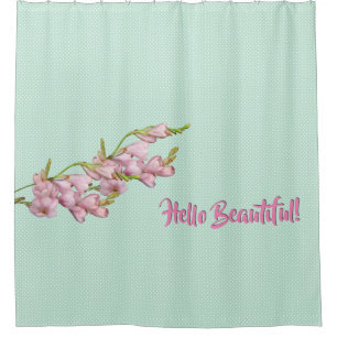 Cherry Blossoms Mint Green Dots Hello Beautiful!