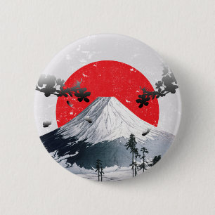 Cherry Blossoms Mount Fuji Japan 2 Inch Round Button