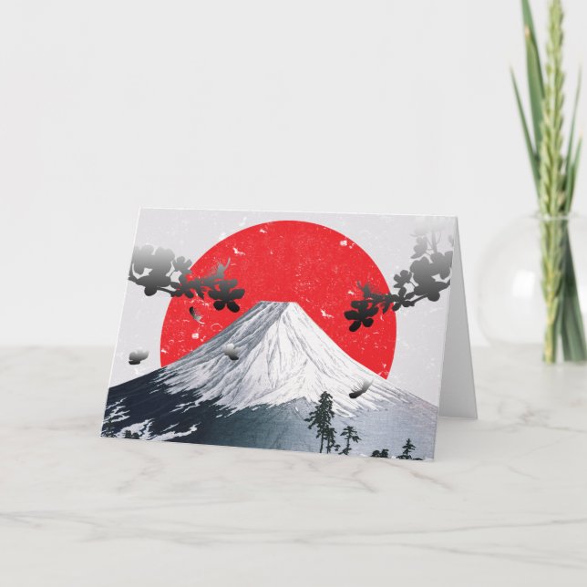 Cherry Blossoms Mount Fuji Japan Card (Front)