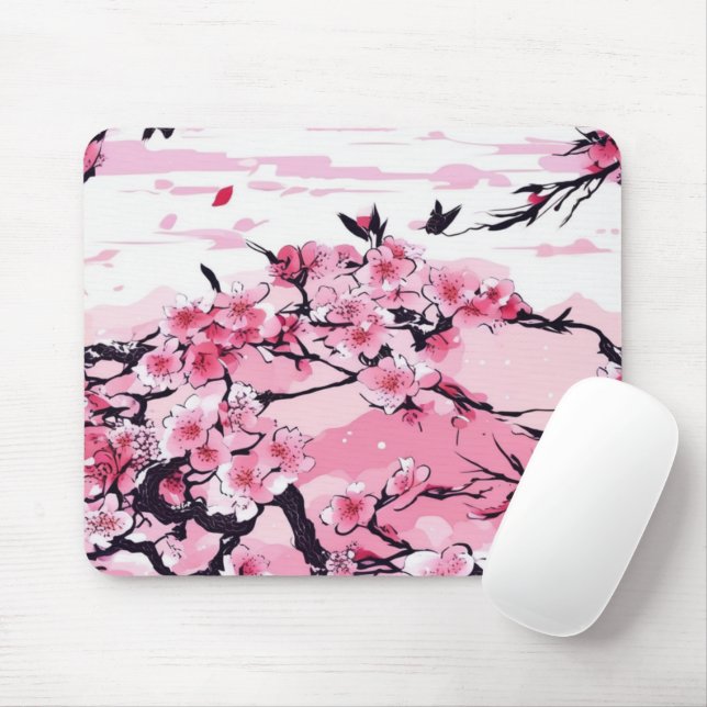 Cherry blossoms  mouse pad (With Mouse)