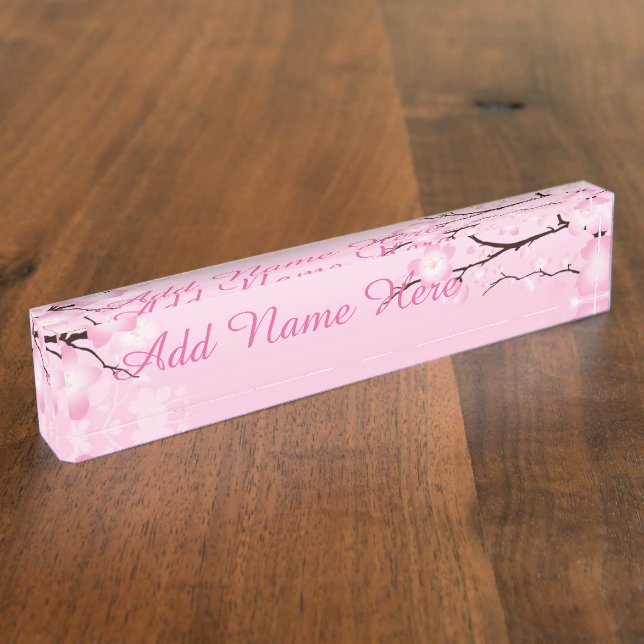 Cherry Blossoms Nameplate (Side)