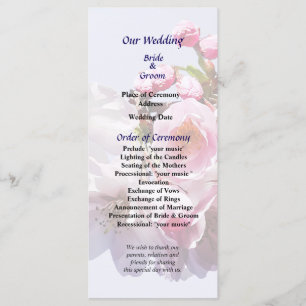 Cherry Blossoms on a Branch Wedding Program