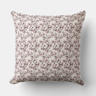 Cherry Blossoms on Ivory — Delicate & Contemporary Throw Pillow