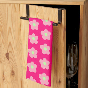 Cherry Blossoms on Pink Kitchen Towel