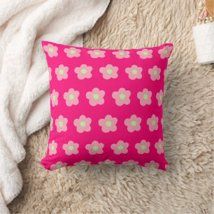 Cherry Blossoms on Pink Throw Pillow