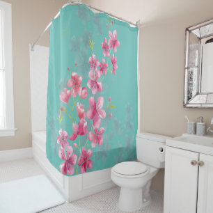 Cherry Blossoms on Teal
