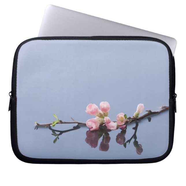 Cherry blossoms on water laptop sleeve (Front)