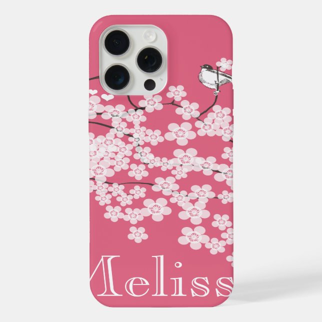 Cherry Blossoms Personalized iPhone case (Back)