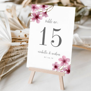 Cherry Blossoms   Personalized Table Number Card