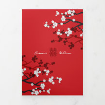 Cherry Blossoms Photo Bilingual Chinese Wedding