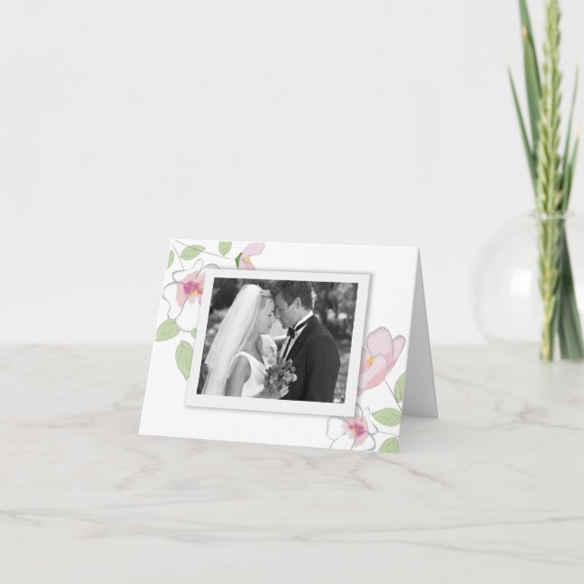 Cherry Blossoms Photo Thank you Card (Front)